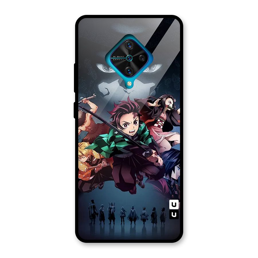 Team Demon Slayer Glass Back Case for Vivo S1 Pro