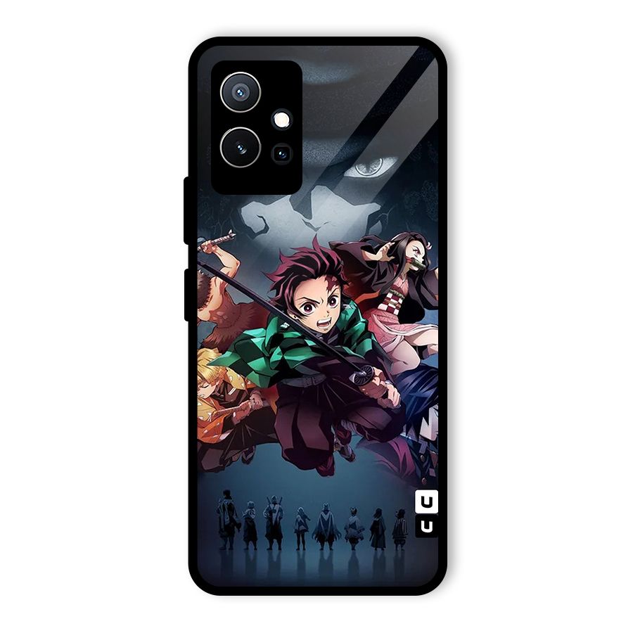 Team Demon Slayer Glass Back Case for Vivo T1 5G