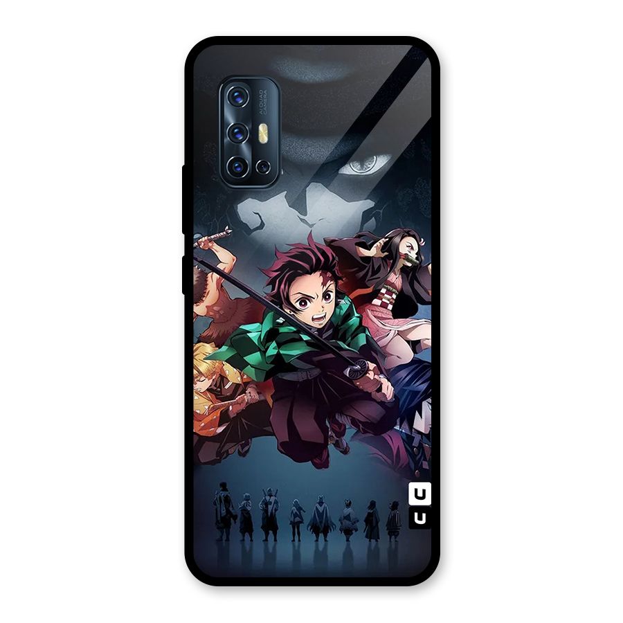 Team Demon Slayer Glass Back Case for Vivo V17