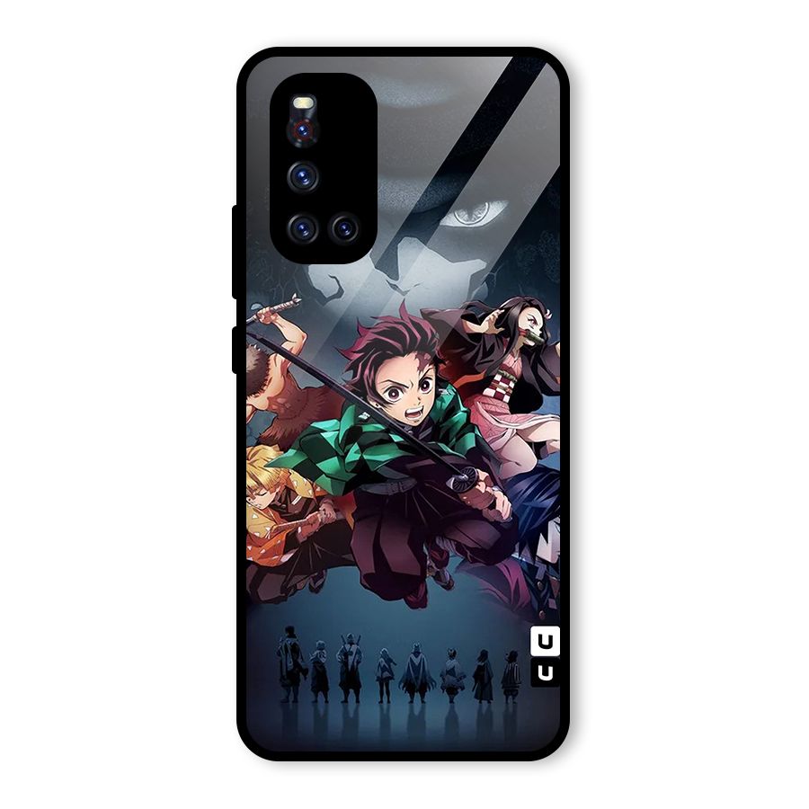 Team Demon Slayer Glass Back Case for Vivo V19