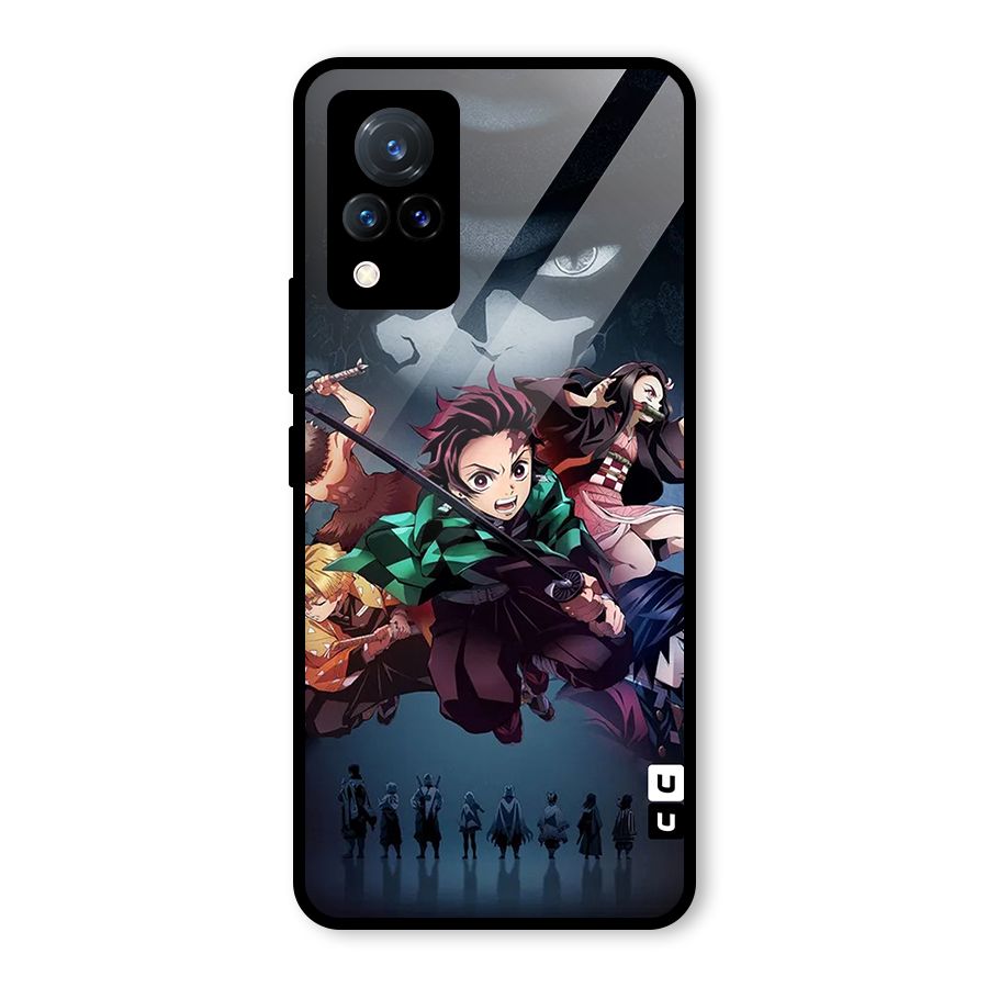 Team Demon Slayer Glass Back Case for Vivo V21 5G