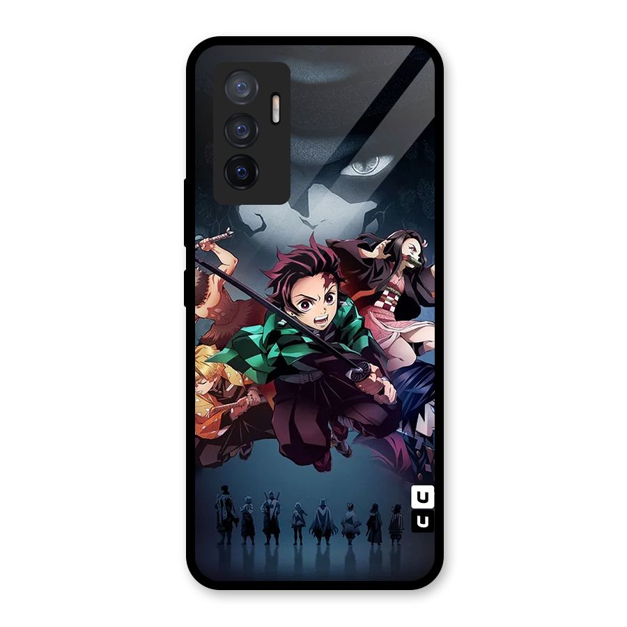Team Demon Slayer Glass Back Case for Vivo V23e