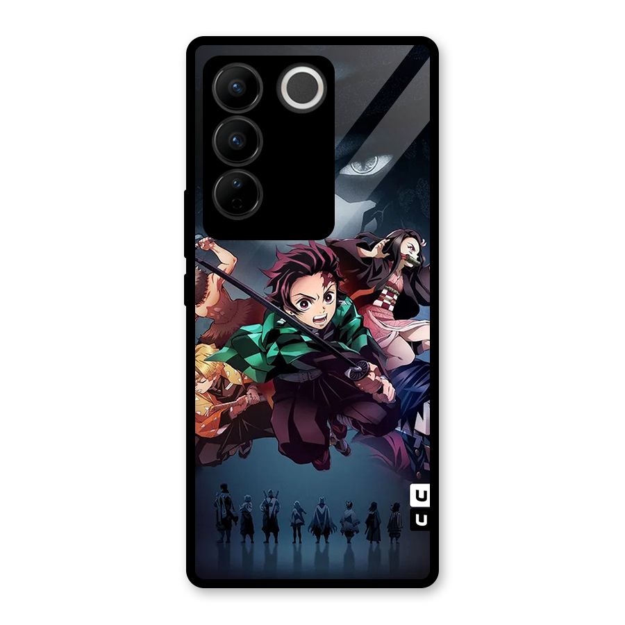 Team Demon Slayer Glass Back Case for Vivo V27