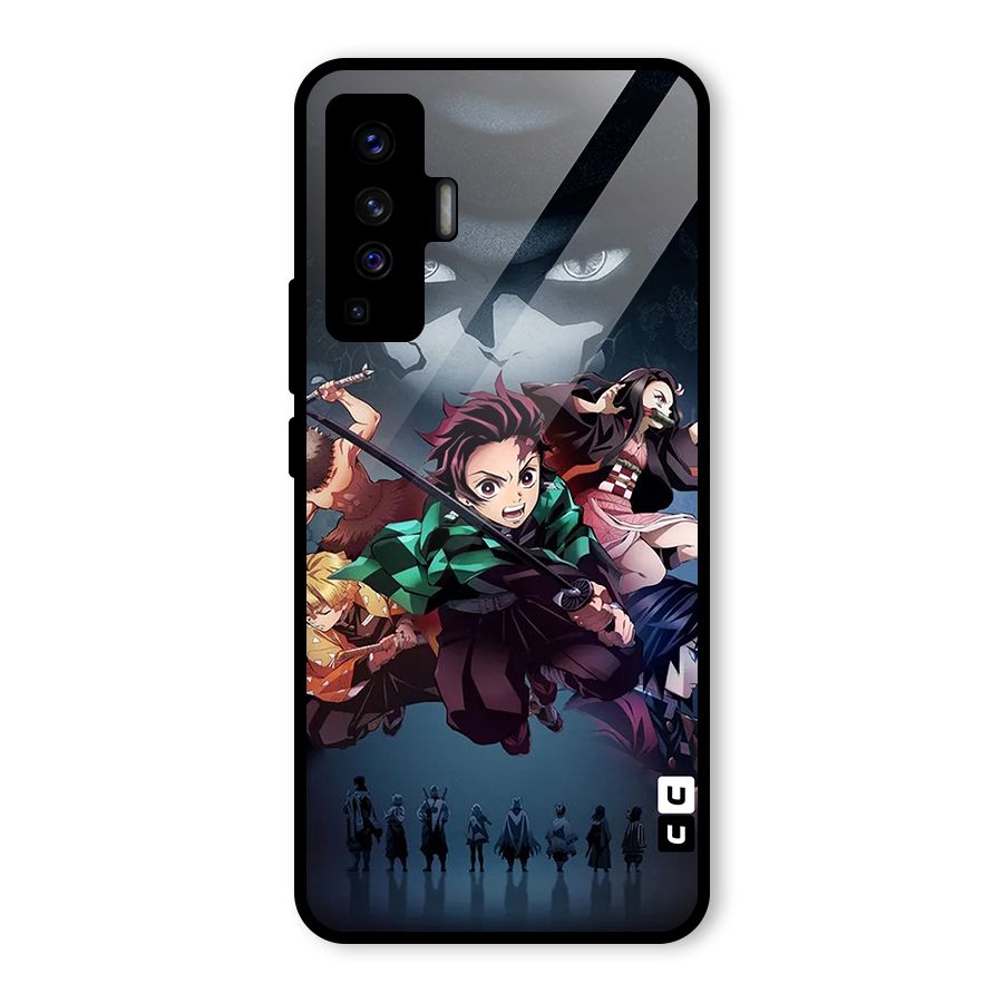 Team Demon Slayer Glass Back Case for Vivo X50