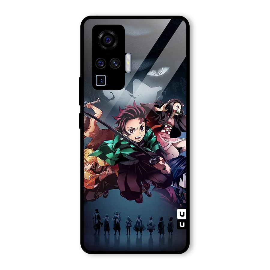 Team Demon Slayer Glass Back Case for Vivo X50 Pro