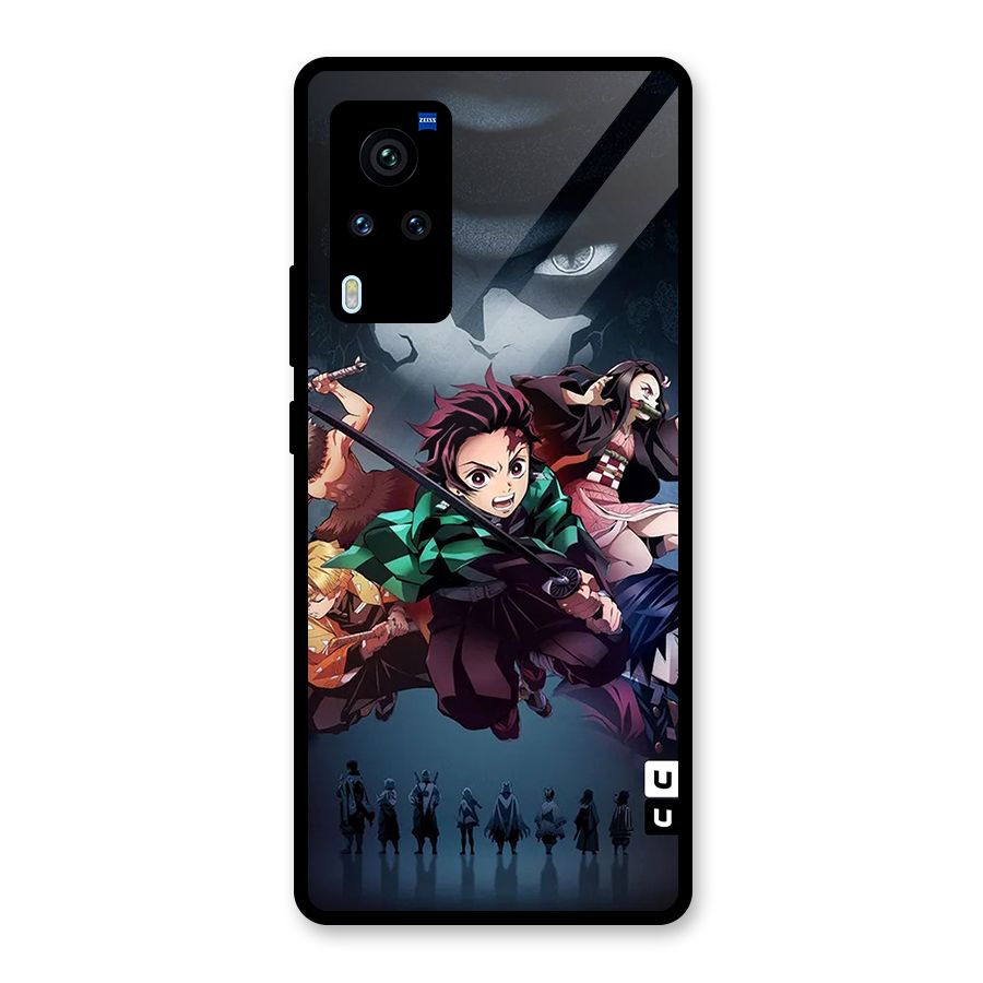 Team Demon Slayer Glass Back Case for Vivo X60 Pro