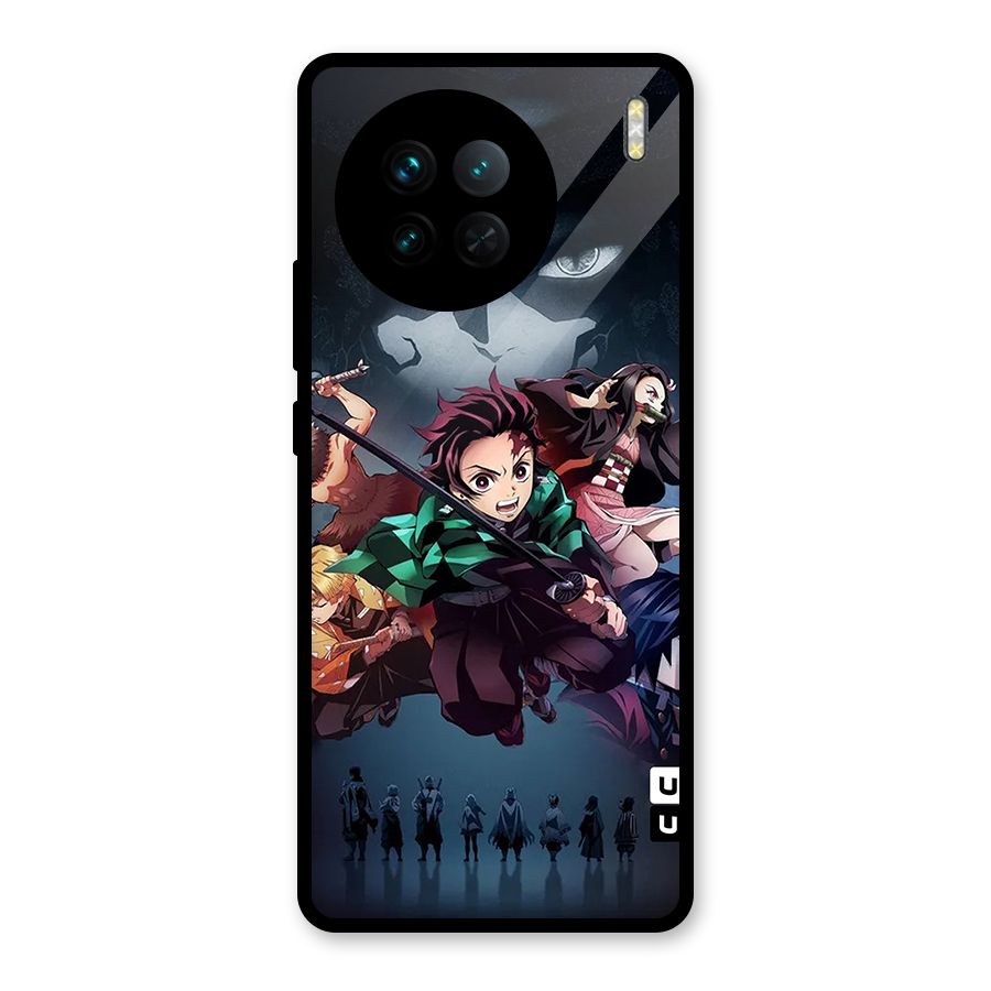 Team Demon Slayer Glass Back Case for Vivo X90