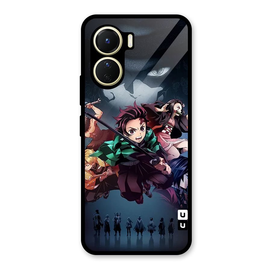 Team Demon Slayer Glass Back Case for Vivo Y16