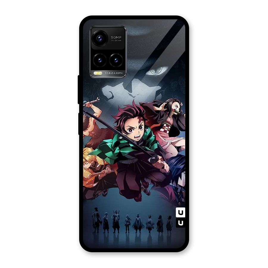 Team Demon Slayer Glass Back Case for Vivo Y21T