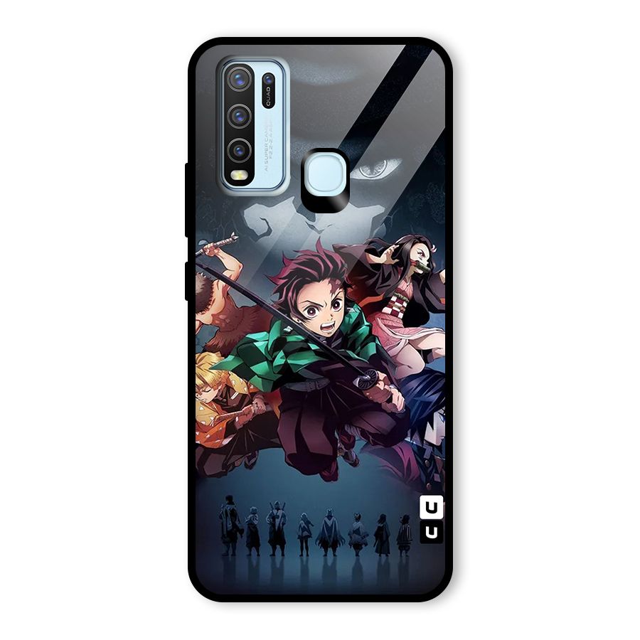 Team Demon Slayer Glass Back Case for Vivo Y50