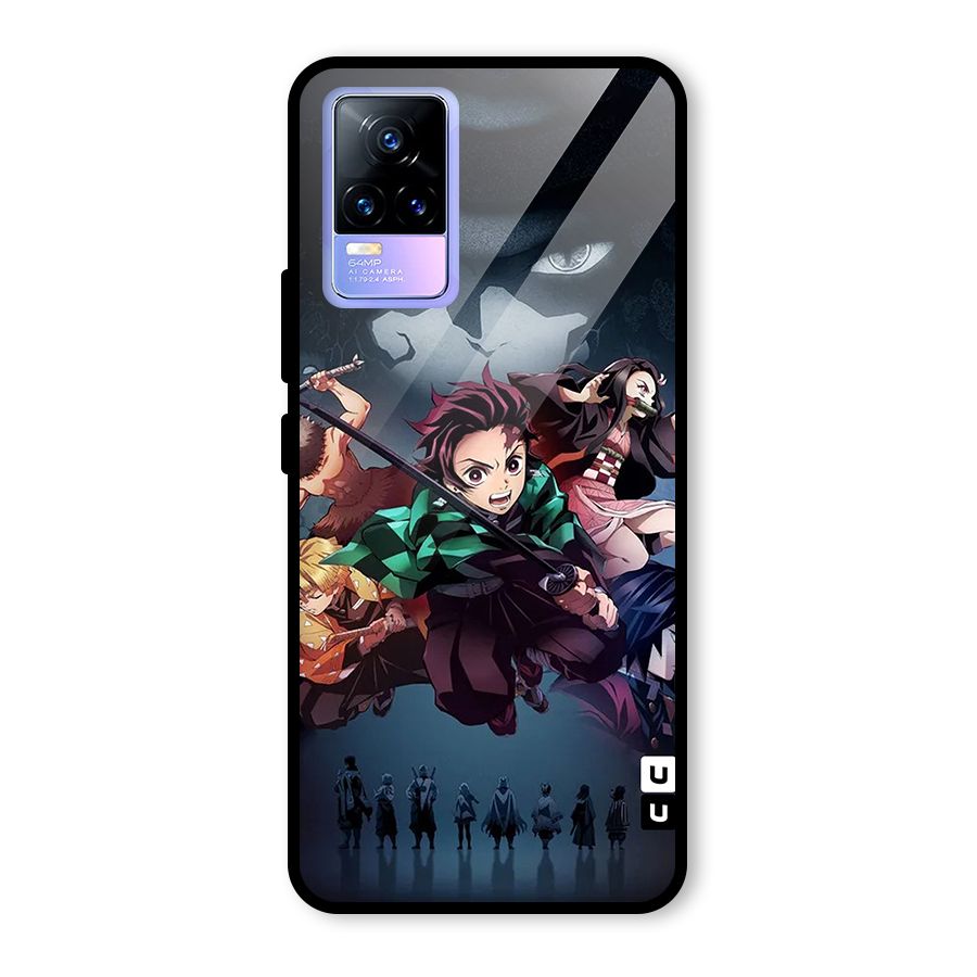 Team Demon Slayer Glass Back Case for Vivo Y73