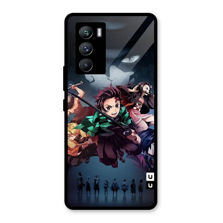Team Demon Slayer Glass Back Case for Vivo iQOO 9 SE