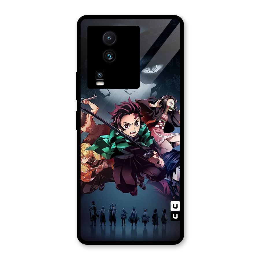 Team Demon Slayer Glass Back Case for Vivo iQOO Neo 7 Pro