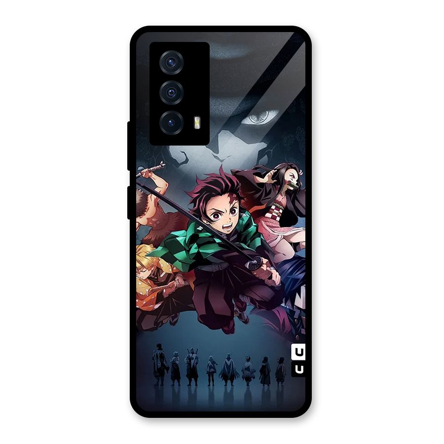 Team Demon Slayer Glass Back Case for Vivo iQOO Z5