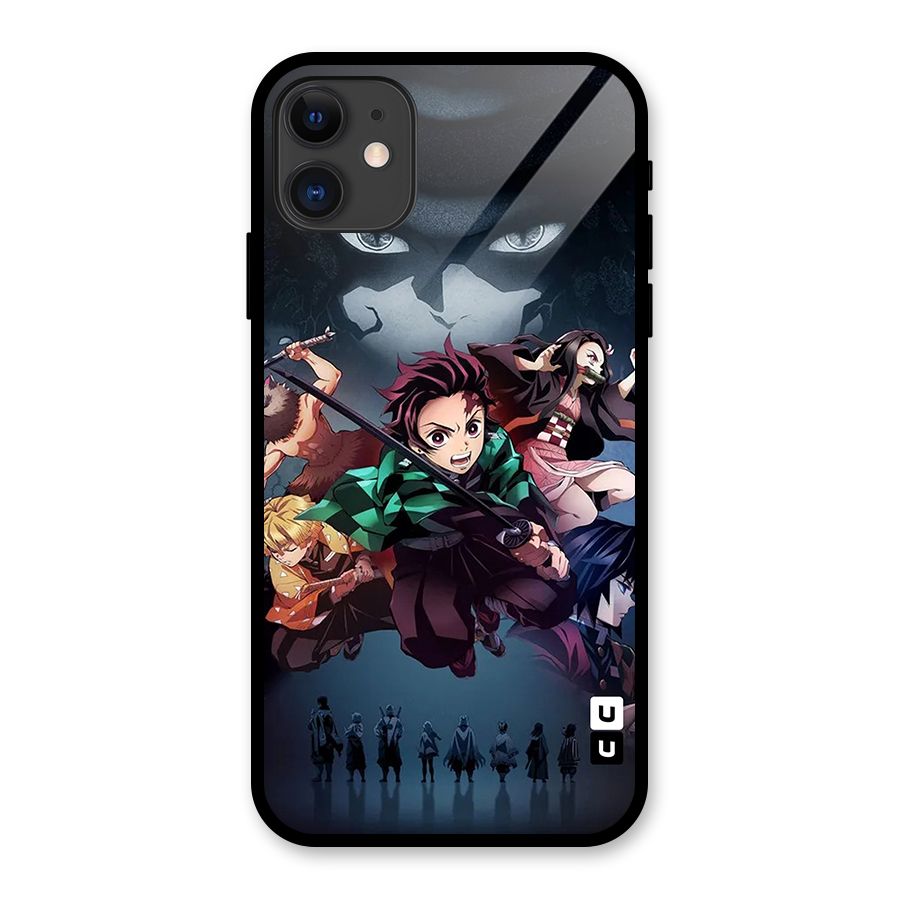 Team Demon Slayer Glass Back Case for iPhone 11