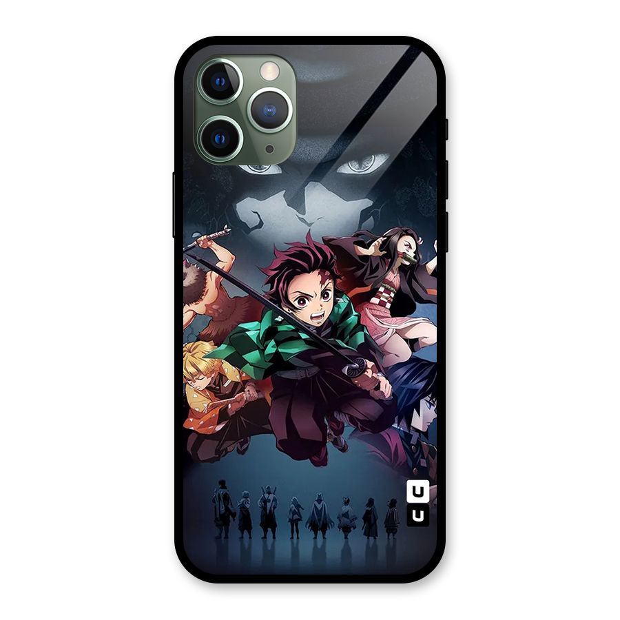 Team Demon Slayer Glass Back Case for iPhone 11 Pro