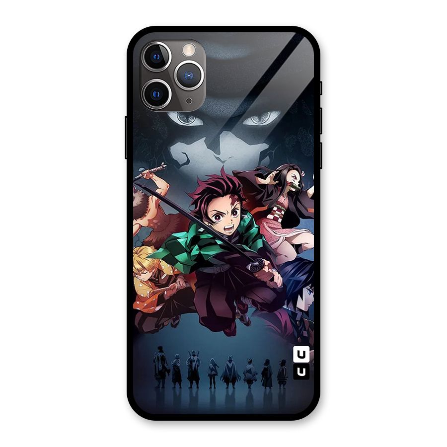 Team Demon Slayer Glass Back Case for iPhone 11 Pro Max