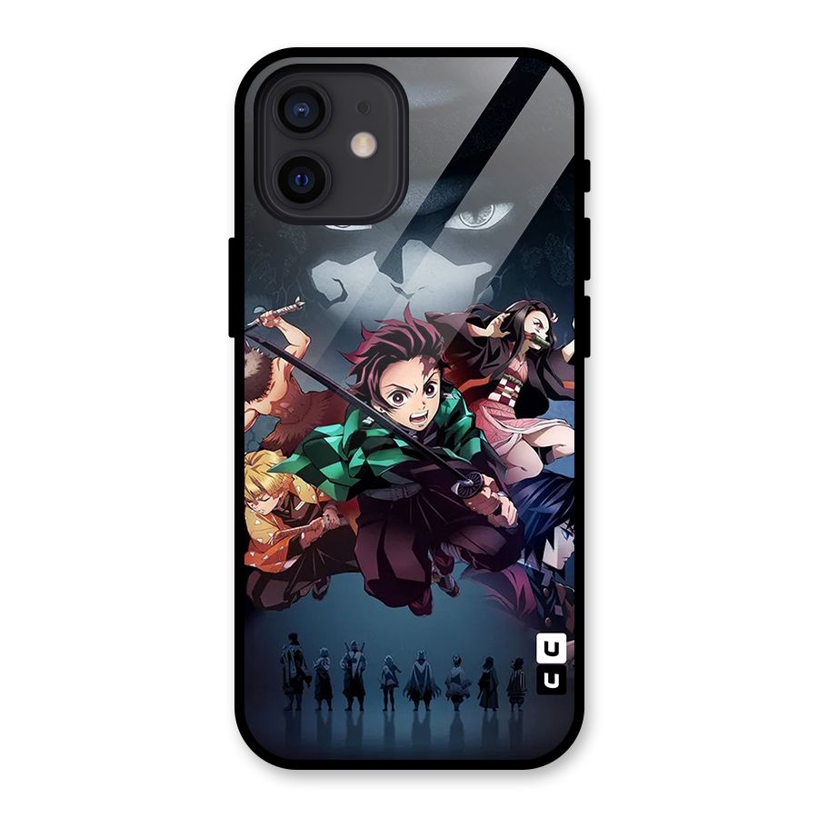 Team Demon Slayer Glass Back Case for iPhone 12