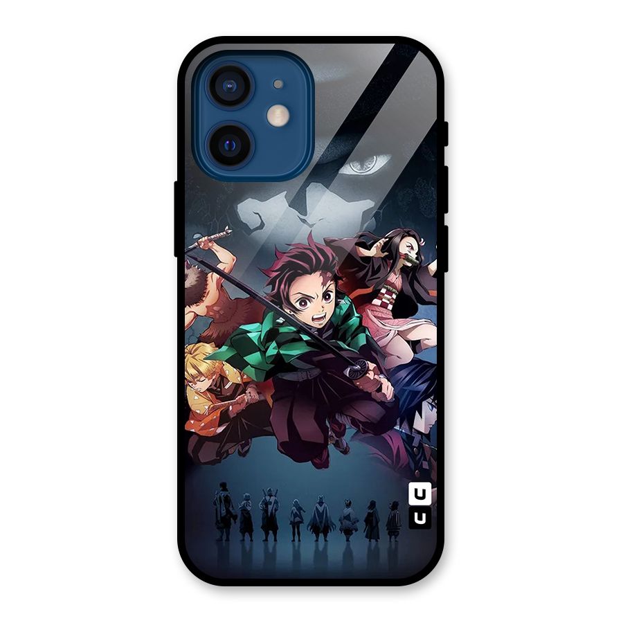 Team Demon Slayer Glass Back Case for iPhone 12 Mini