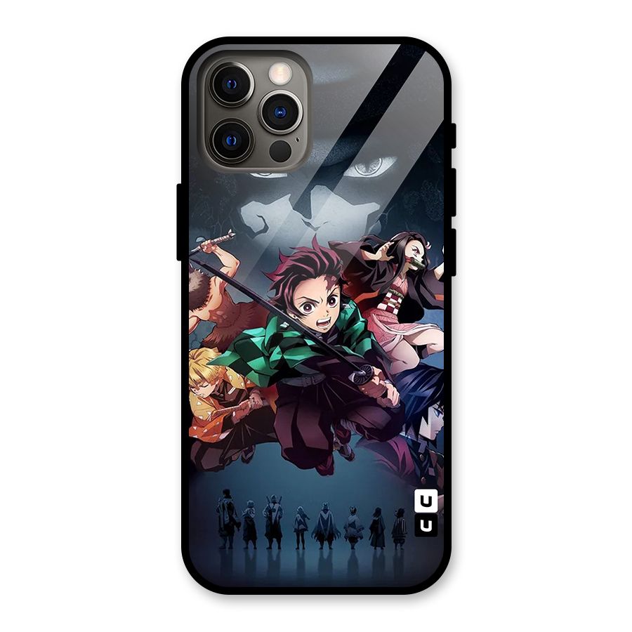 Team Demon Slayer Glass Back Case for iPhone 12 Pro