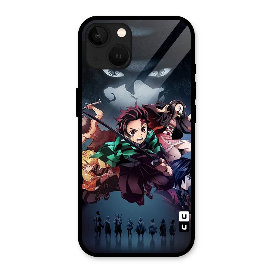 Team Demon Slayer Glass Back Case for iPhone 13