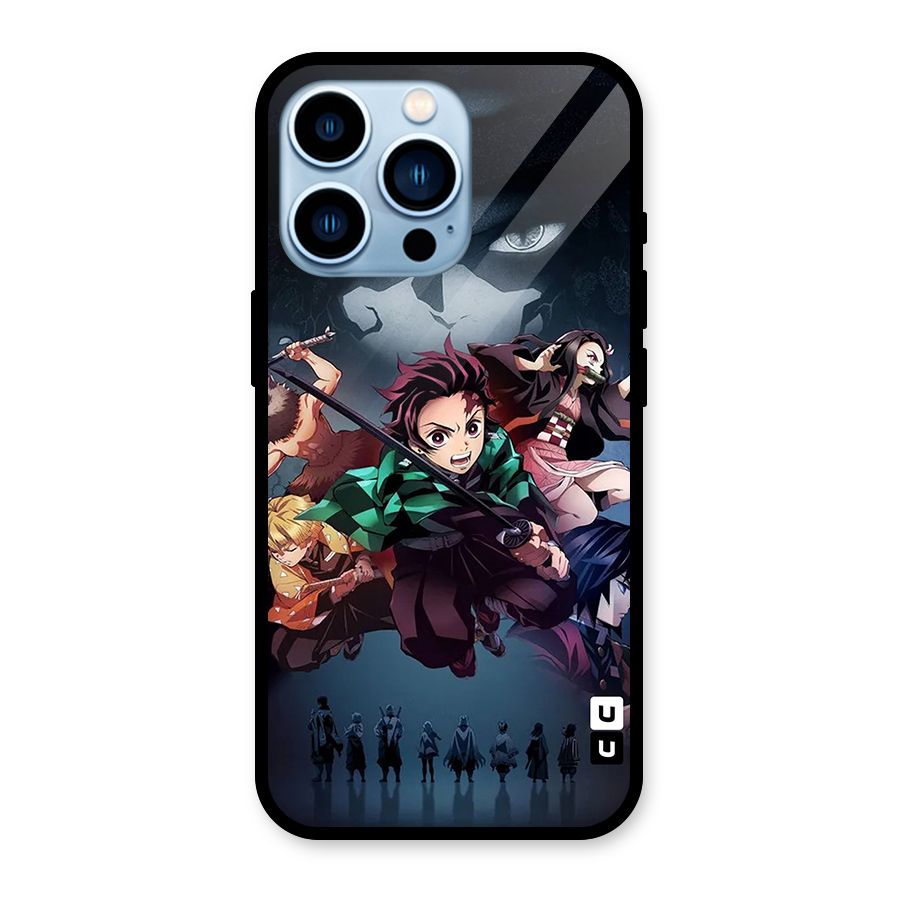 Team Demon Slayer Glass Back Case for iPhone 13 Pro