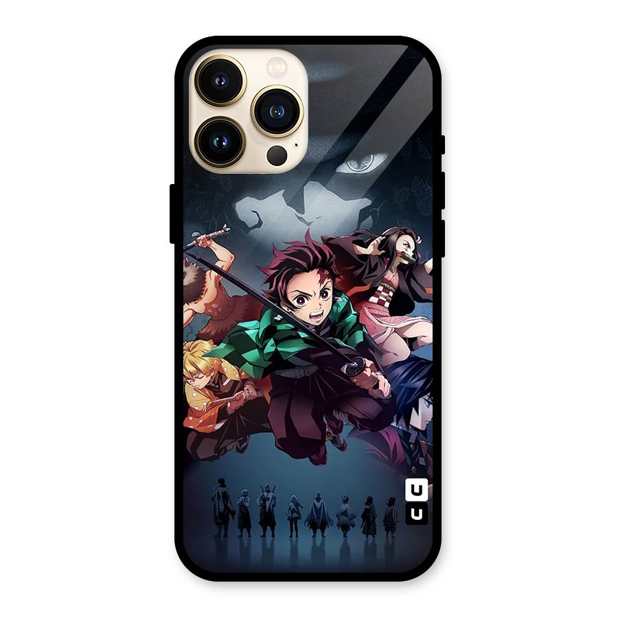 Team Demon Slayer Glass Back Case for iPhone 13 Pro Max