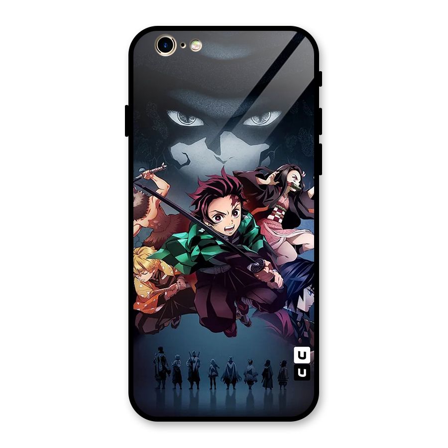 Team Demon Slayer Glass Back Case for iPhone 6 6S
