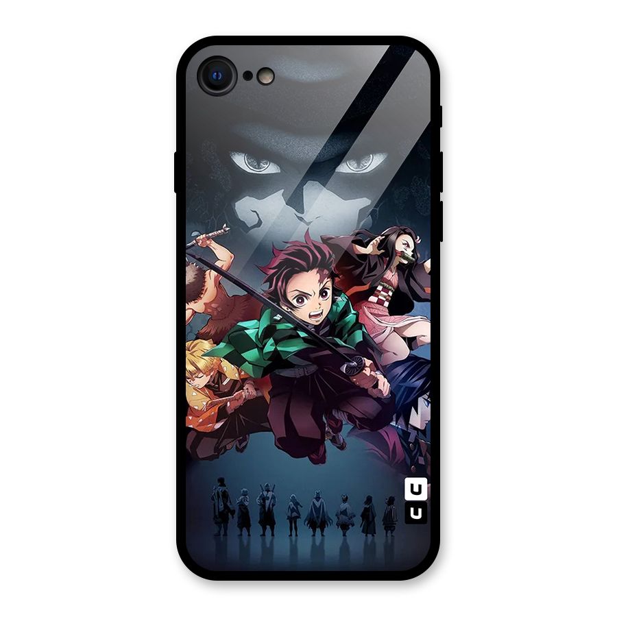 Team Demon Slayer Glass Back Case for iPhone 7
