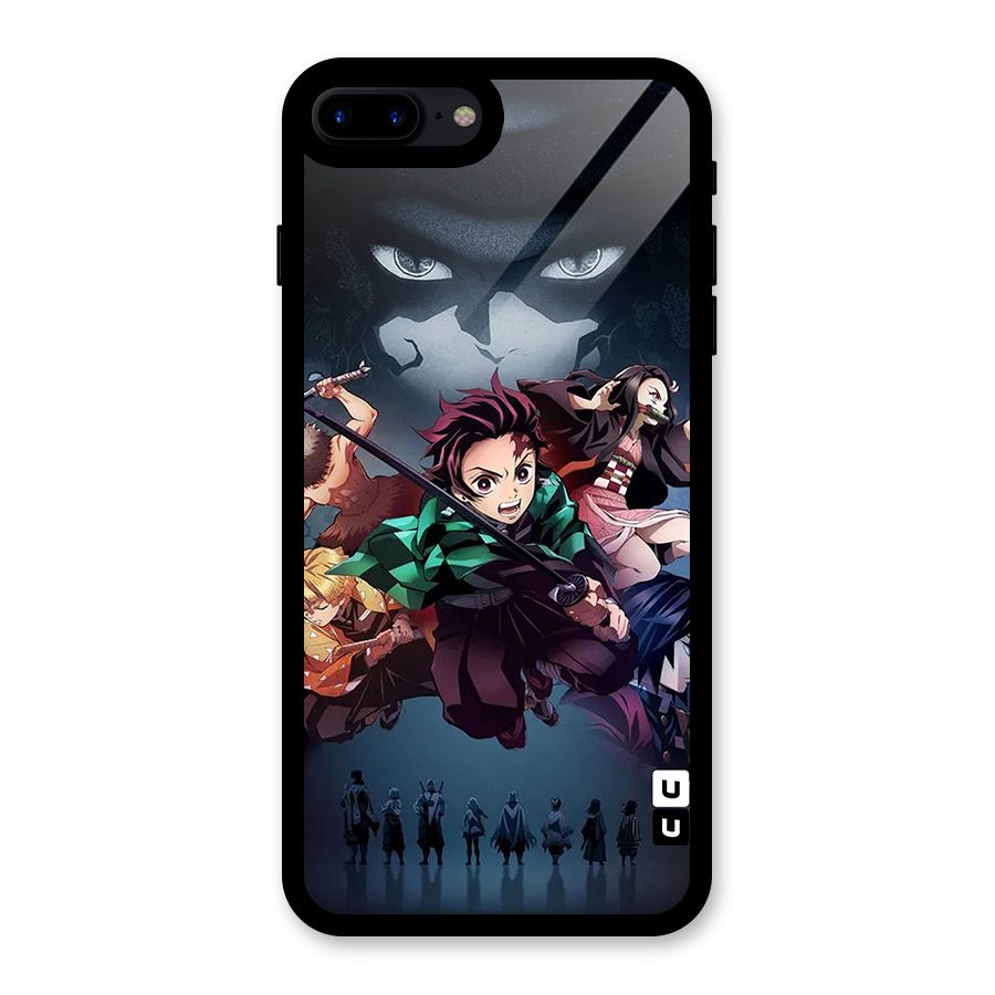 Team Demon Slayer Glass Back Case for iPhone 7 Plus