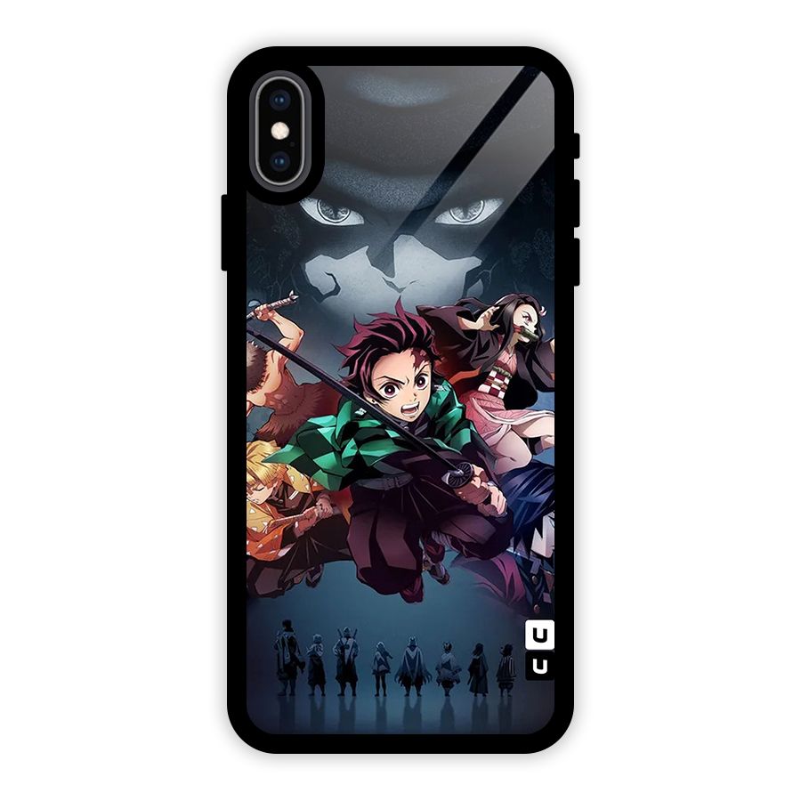 Team Demon Slayer Glass Back Case for iPhone XS Max