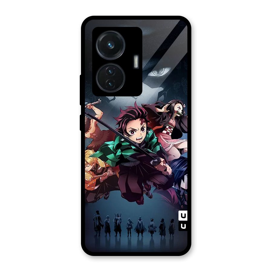 Team Demon Slayer Glass Back Case for iQOO Z6 44W