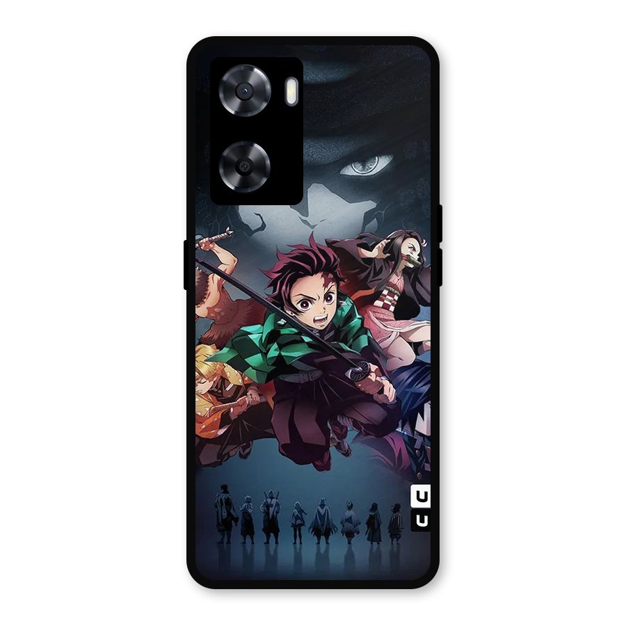 Team Demon Slayer Metal Back Case for Oppo A57 2022