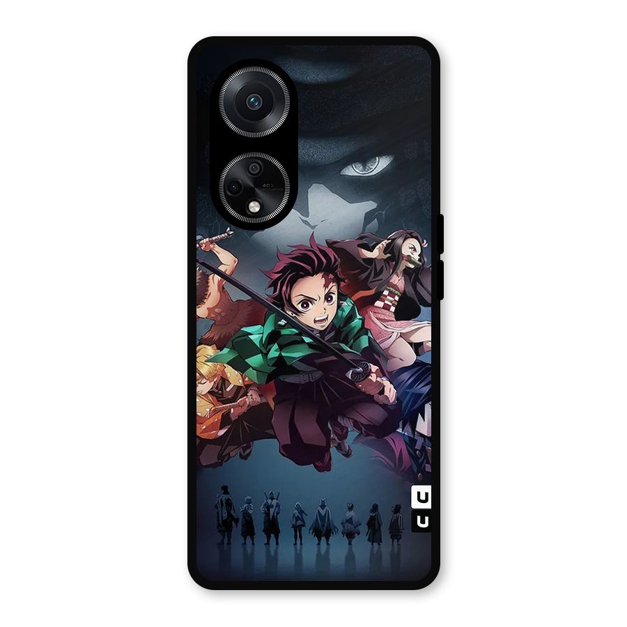 Team Demon Slayer Metal Back Case for Oppo F23