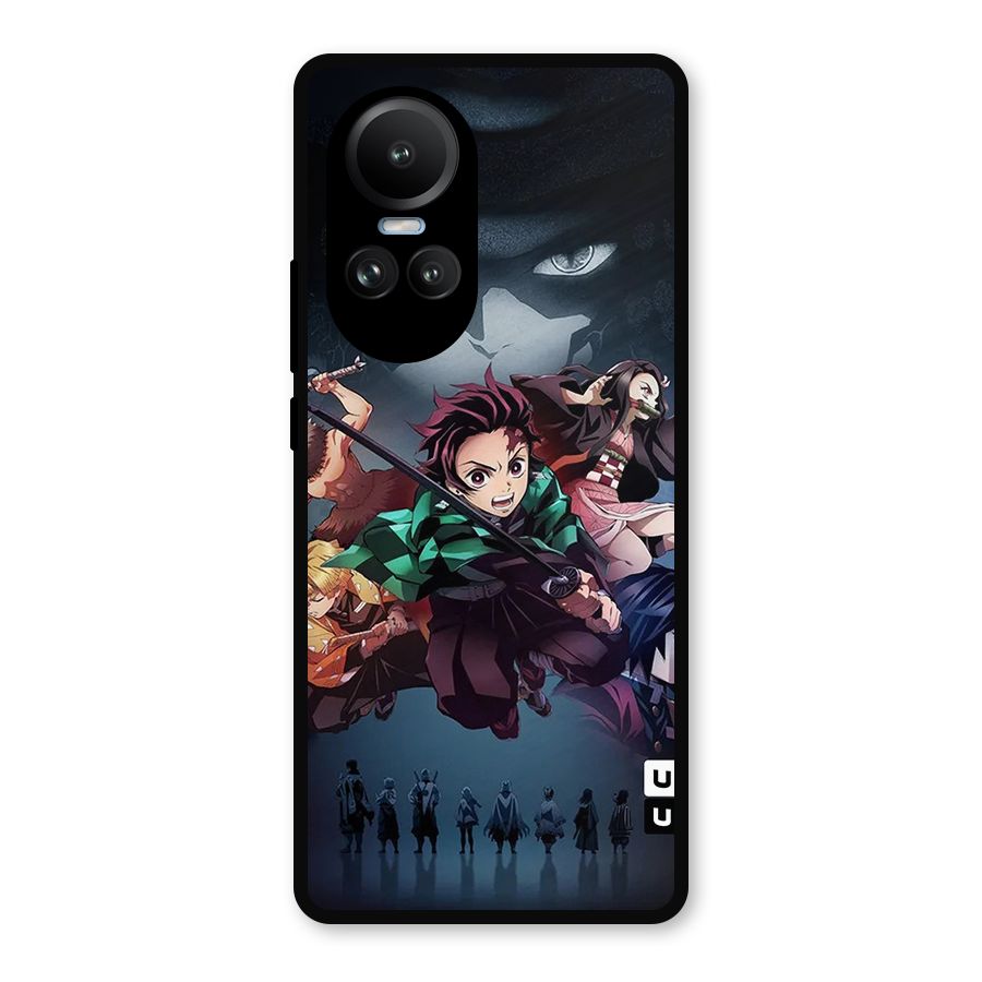 Team Demon Slayer Metal Back Case for Oppo Reno10 Pro