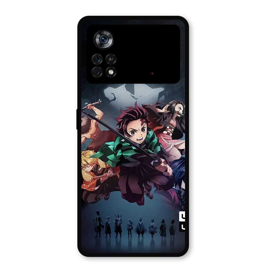 Team Demon Slayer Metal Back Case for Poco X4 Pro 5G