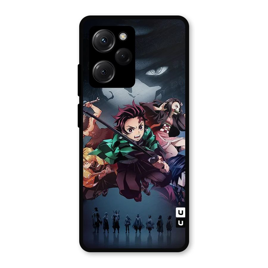 Team Demon Slayer Metal Back Case for Poco X5 Pro