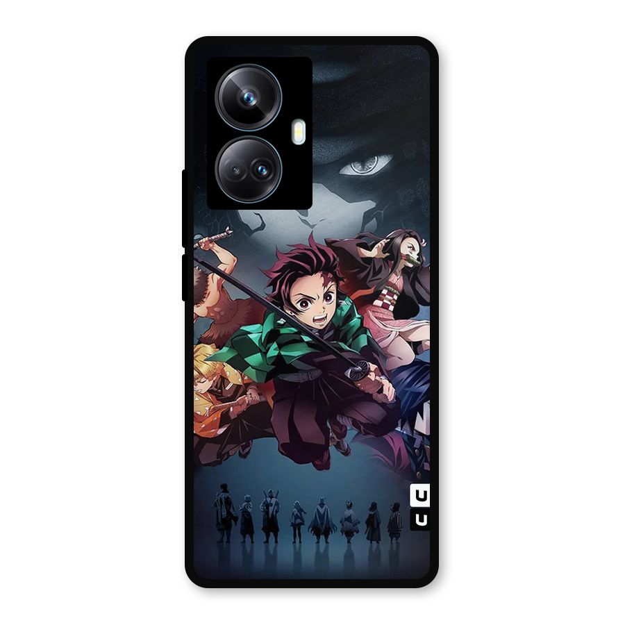 Team Demon Slayer Metal Back Case for Realme 10 Pro Plus