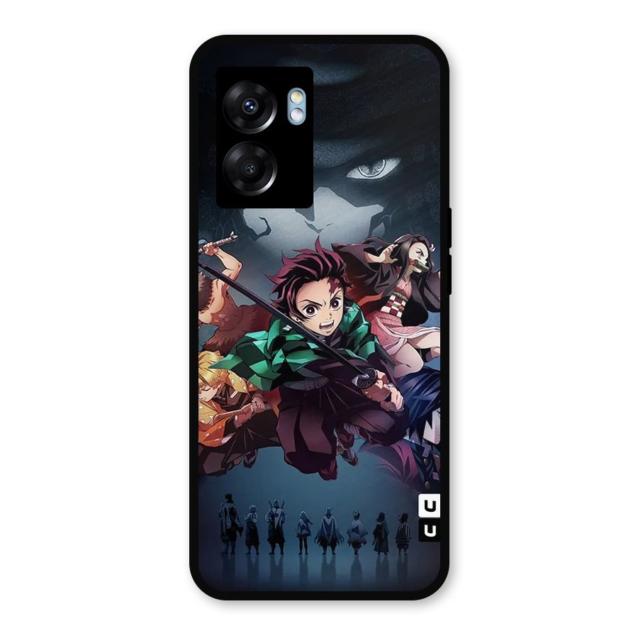 Team Demon Slayer Metal Back Case for Realme Narzo 50 5G