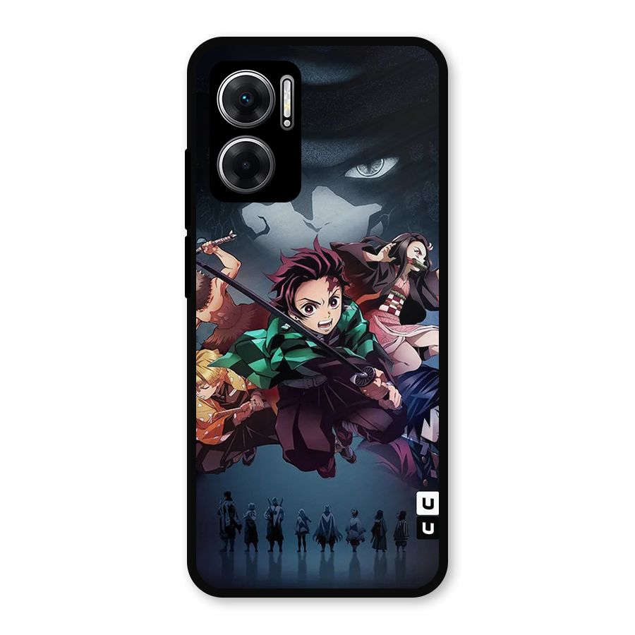 Team Demon Slayer Metal Back Case for Redmi 11 Prime 5G