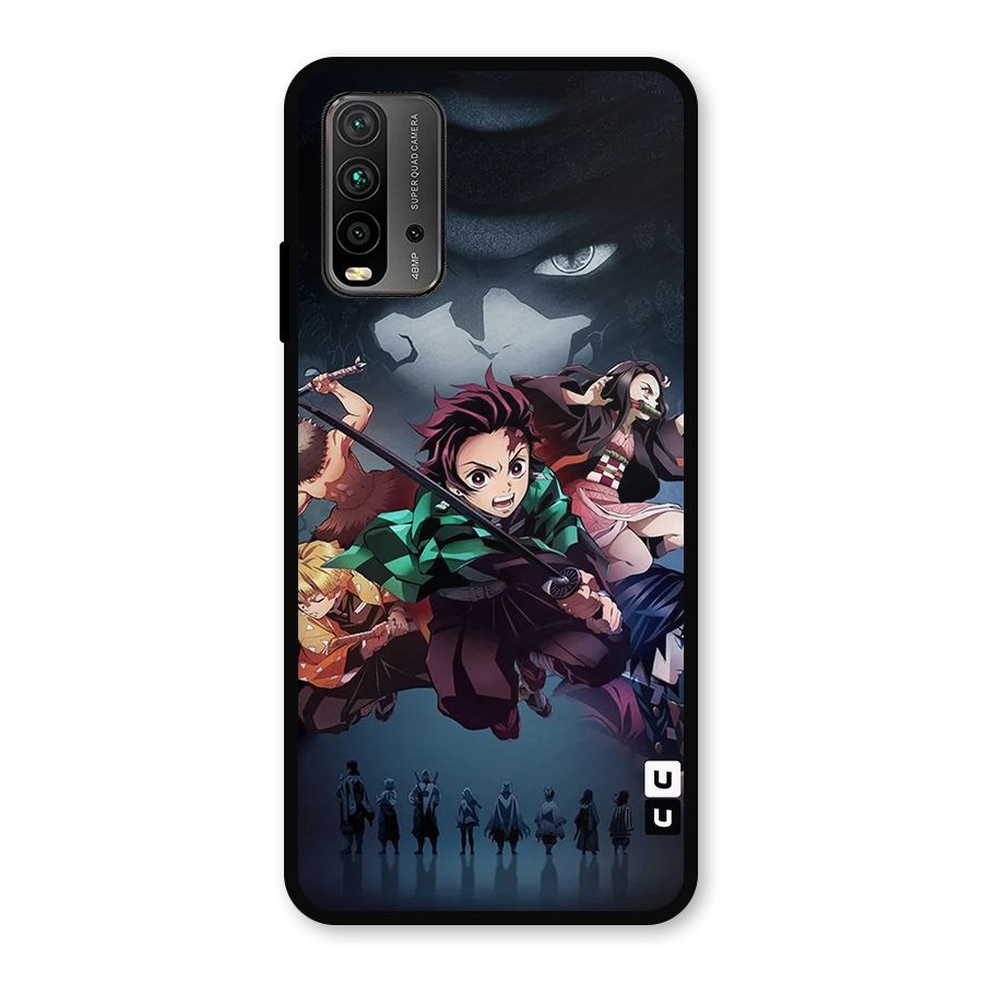 Team Demon Slayer Metal Back Case for Redmi 9 Power