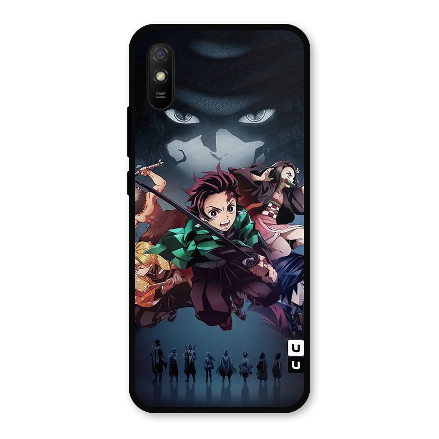Team Demon Slayer Metal Back Case for Redmi 9a
