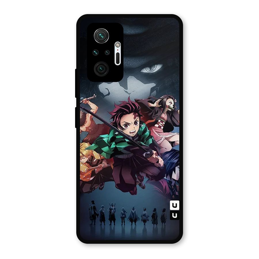Team Demon Slayer Metal Back Case for Redmi Note 10 Pro