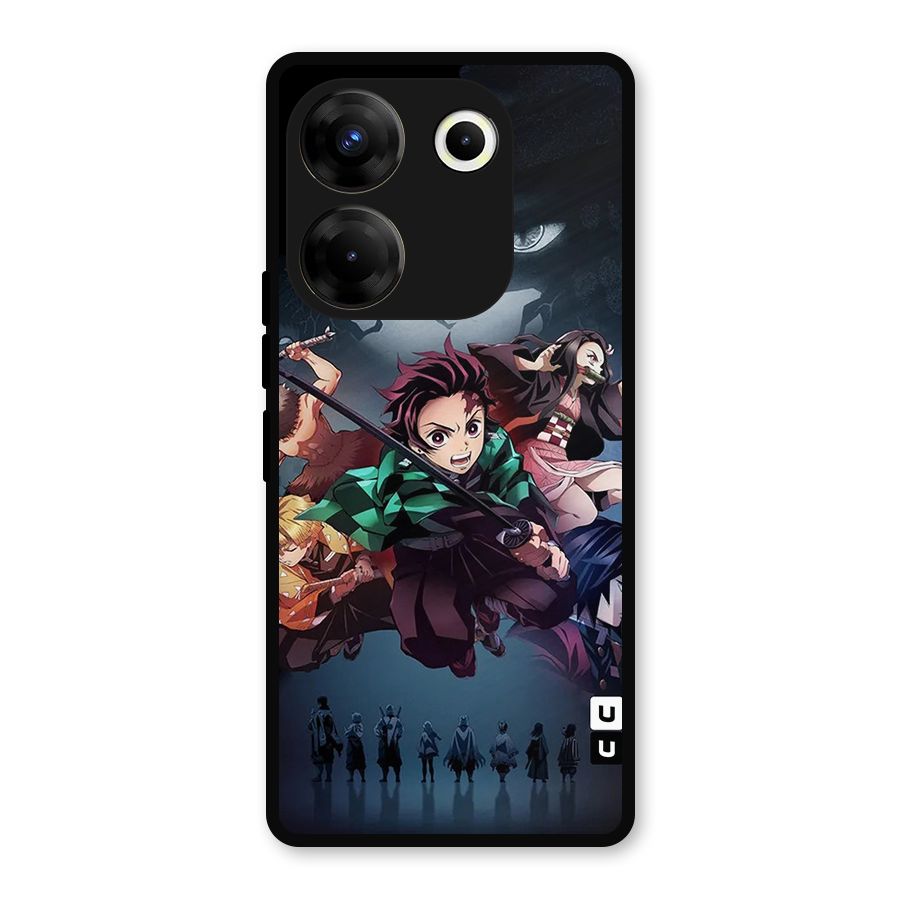 Team Demon Slayer Metal Back Case for Tecno Camon 20 Pro