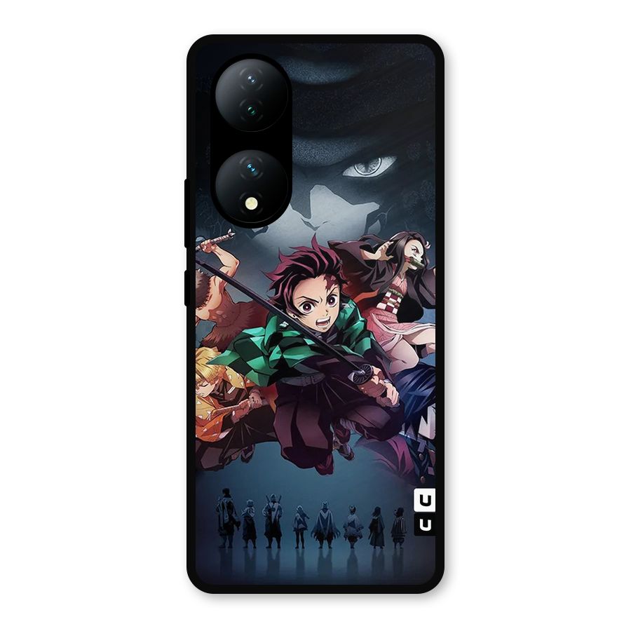 Team Demon Slayer Metal Back Case for Vivo T2