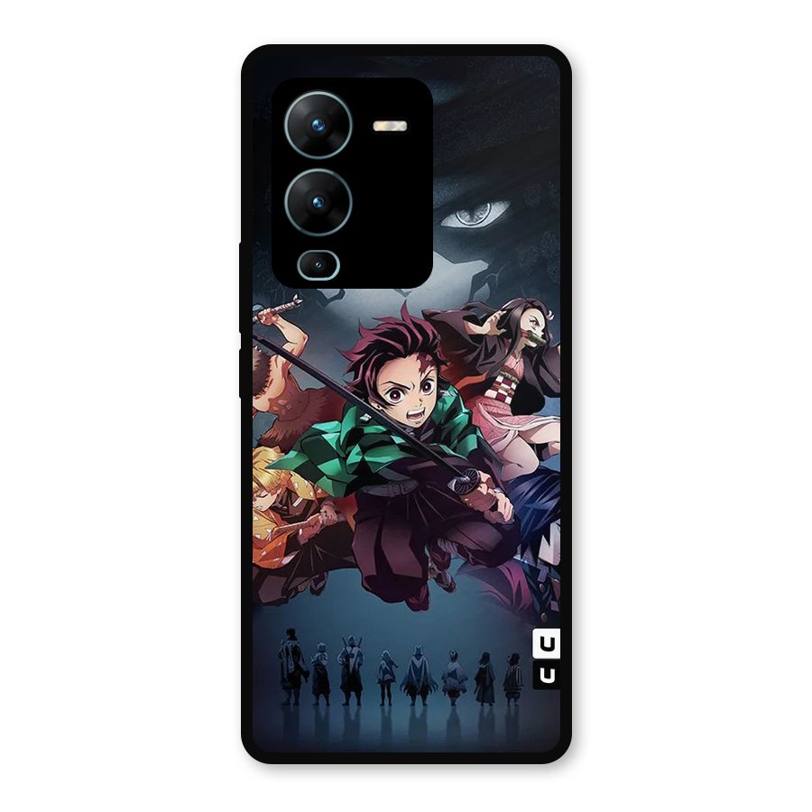 Team Demon Slayer Metal Back Case for Vivo V25 Pro