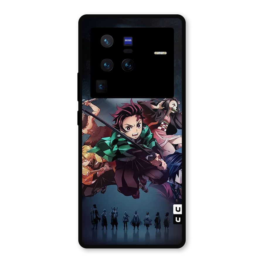 Team Demon Slayer Metal Back Case for Vivo X80 Pro