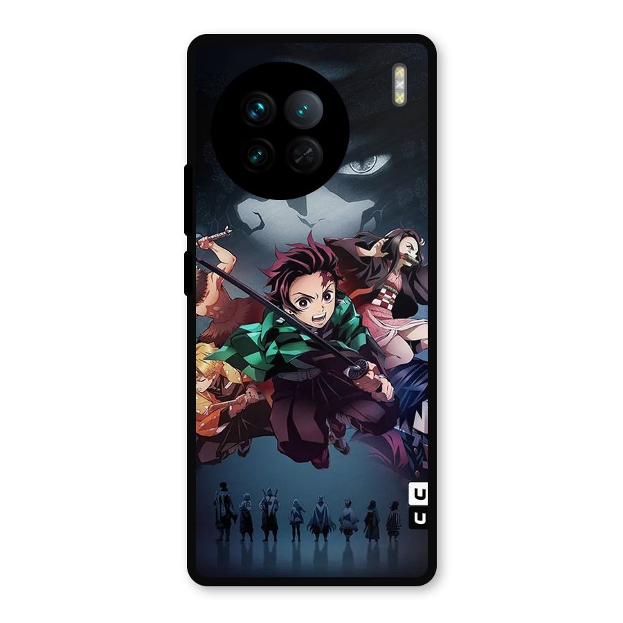 Team Demon Slayer Metal Back Case for Vivo X90