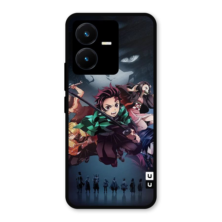 Team Demon Slayer Metal Back Case for Vivo Y22