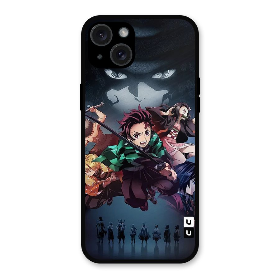 Team Demon Slayer Metal Back Case for iPhone 15 Plus